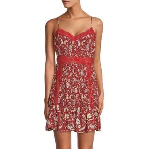 Free People Intimately Last Night Smocked Mini Slip Lace Dress Size M